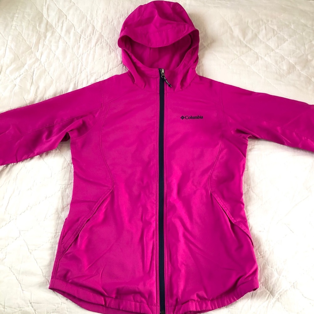 Girls Columbia Windbreaker Jacket Zip up with Hood